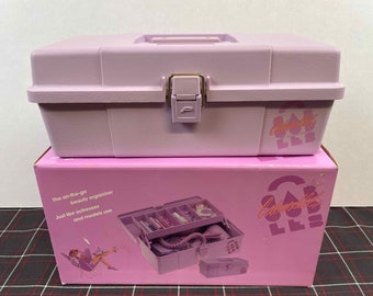 Original 1980s Caboodles new in box! First jewelry & makeup tackle box. Vintage 80s compact storage case, plastic carry organizer NOS
