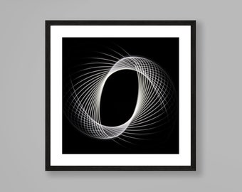 Abstract Swirl Light Photography, Square Photo Print, Original Fine Art