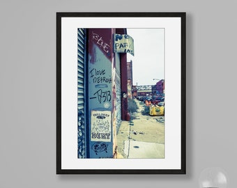 Detroit Graffiti Photography, Michigan Street Photography, Michigan Photo Print, Travel Photography, New Home Gift