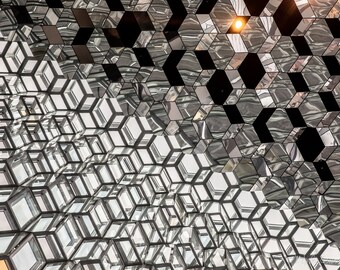 Abstract Photography, Iceland Photography, Harpa Concert Hall, Reykjavik, Abstract Photo Print - Available in color + black & white