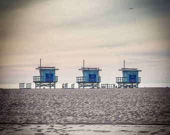California Photography, Los Angeles, Venice Beach, Beach, Lifeguard Station, Beach Photo Print - available in square, horizontal & vertical