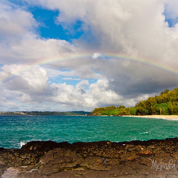 Hawaii Photography, Landscape Photography, Rainbow Photography, Kauai, Ocean, Island, Photo Print