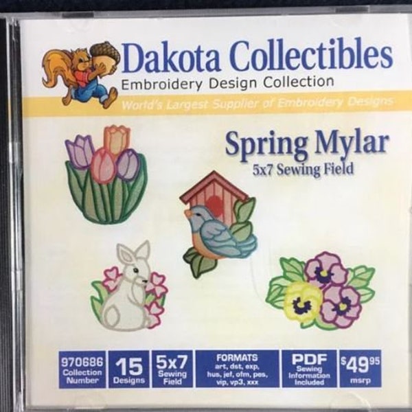 Dakota Collectibles Spring Mylar Embroidery Designs