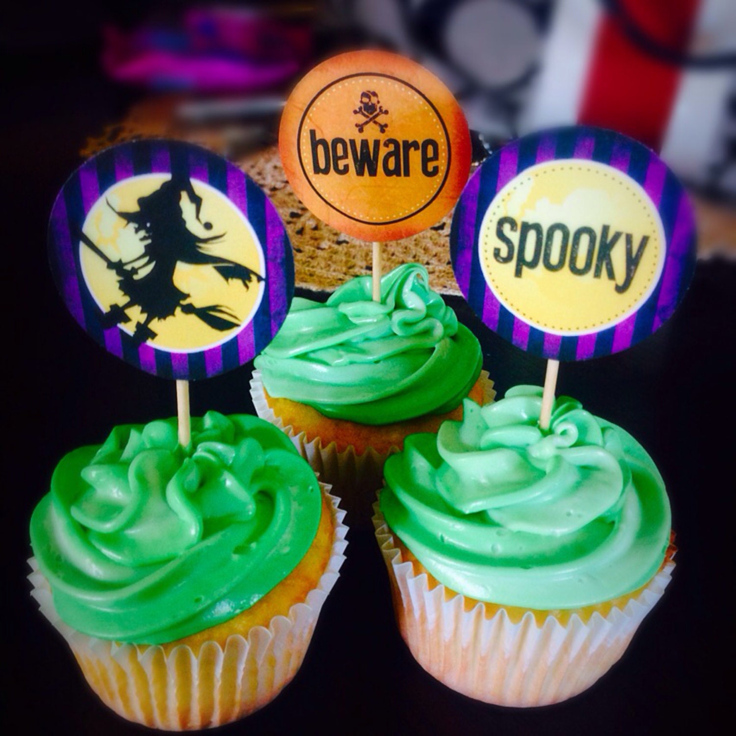 Digital: Wicked Halloween Cupcake Toppers and Wrapper / Instant ...