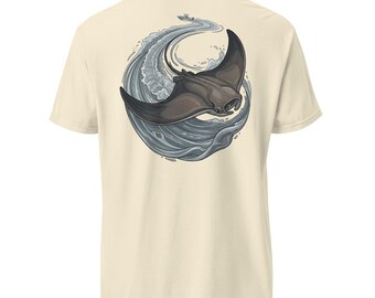 Bat Ray Graphic Tee, Coastal Ocean Marine Life Shirt, Boat Crew Comfort Colors