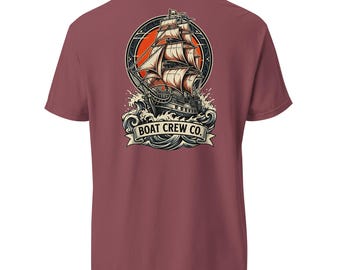 Galleon Shirt, Tall Ship Nautical Tee, Vintage Sailing Boat Crew Co.