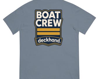 Deckhand Shirt, 2 Stripe Boat Crew Tee, Nautical Work Shirt, Maritime Crew Apparel