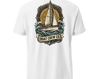 Sailboat Graphic Tee, Nautical Coastal Sailing Shirt, Boat Crew Co.