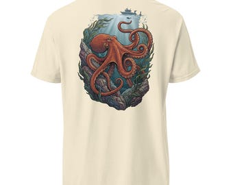 Giant Pacific Octopus T-Shirt, Marine Wildlife Apparel, Diver Gift, Coastal Tee