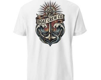 True North Shirt, Nautical Compass Tee, Boat Crew Co Shirt, Coastal Boating Shirt, Maritime Graphic Tee