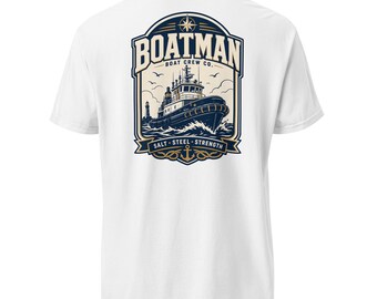 Boatman Shirt, Boat Crew Nautical Tee, Maritime Graphic Shirt for Watermen