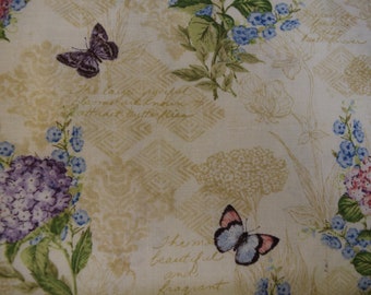 Hydrangea Monograph Mist Collection by Susan Winget for Wilmington.  Fabric by the Yard,  JoBerry Fabrics.