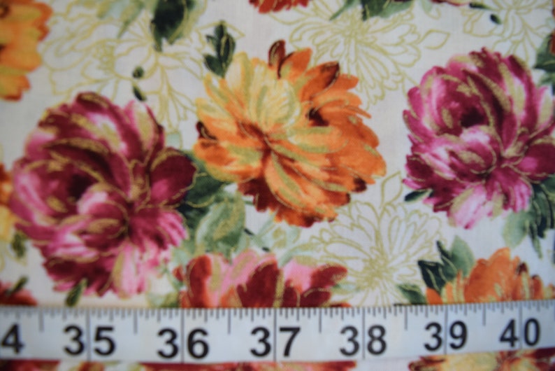Mixed Flowers From the Fleur Collection by Timeless Treasures. Fabric ...