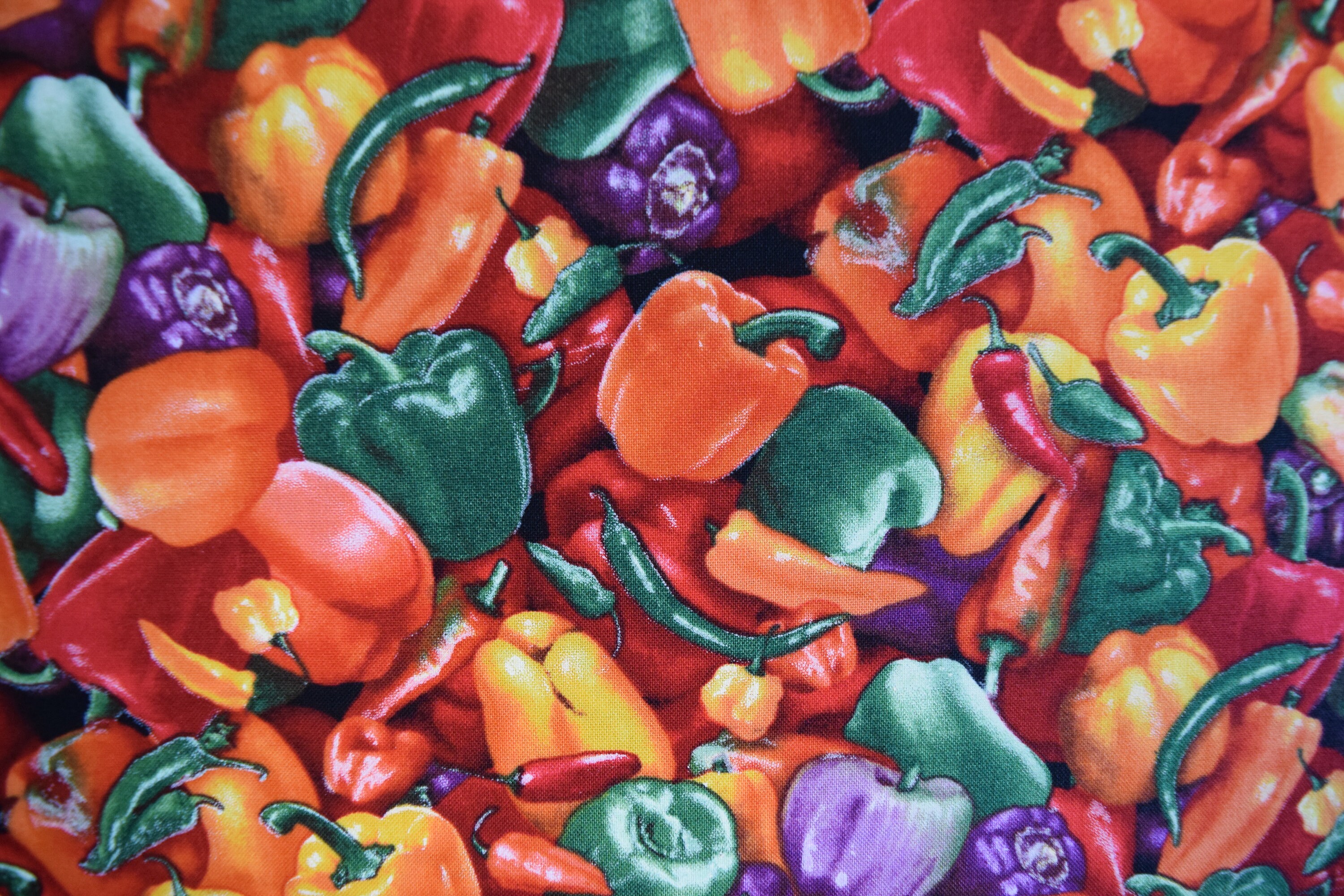 Mixed Peppers by Elizabeth Studio Quilt or Craft Fabric Etsy