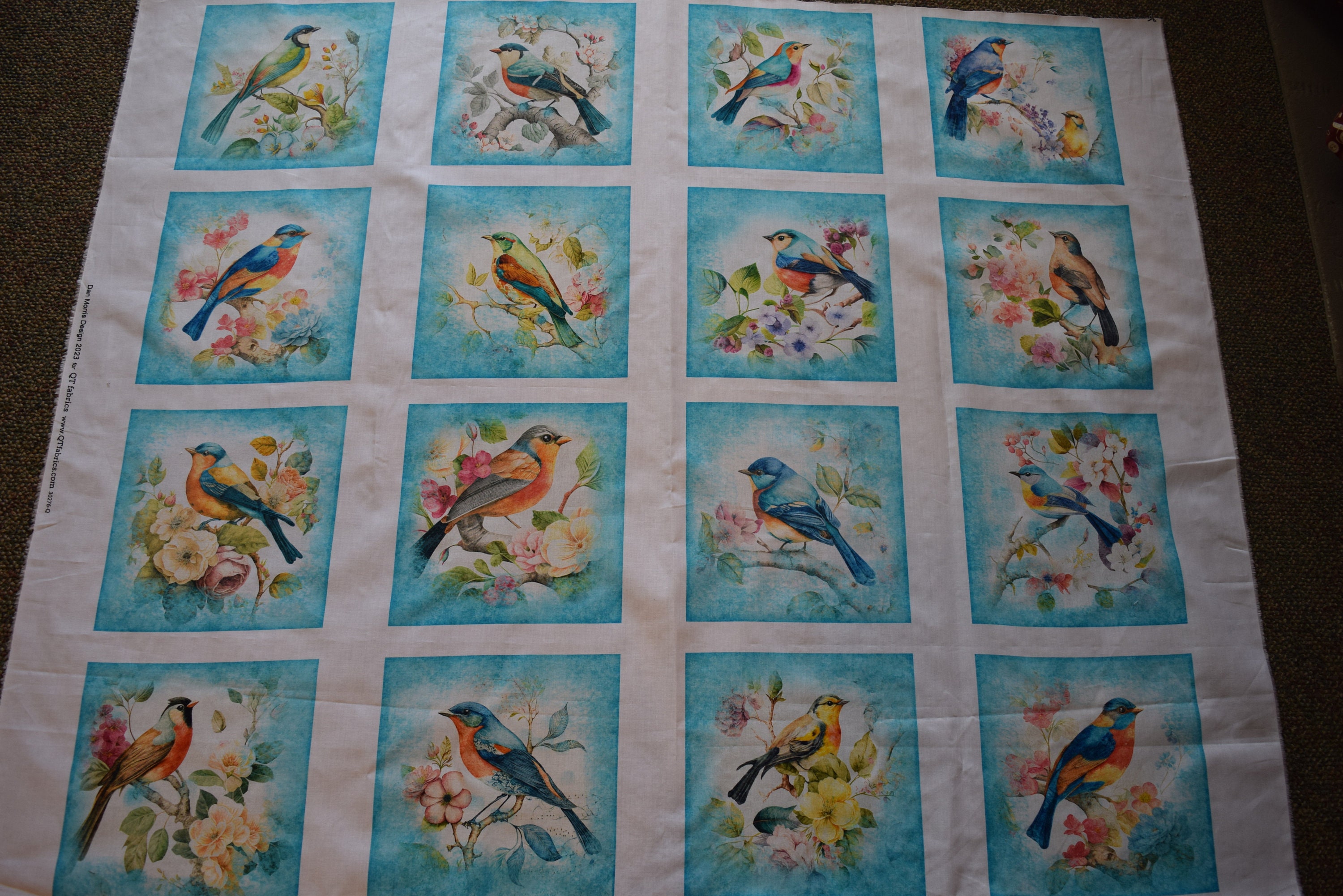 Songbird Panel from the Birdsong Collection, by Dan Morris for Quilting Treasures. Panel #2763