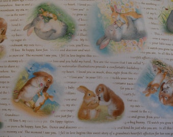 Cuddly Bunnies from the Honey Bunny Collection by Sleeping Bear Press for Michael Miller. By the yard fabric.