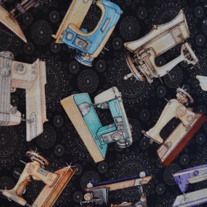 Sewing Machines from Tailor Made Collection by Dan Morris for Quilting Treasures. Fabric by the Yard #1789