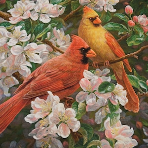 Cardinal Panel by Beth Hoselton for David Textiles. Panel #2603