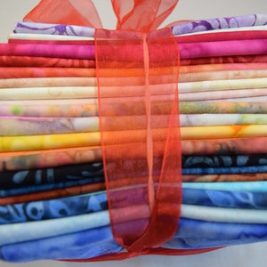 Batik Fat Quarter Bundle of Ten Different Prints by Various Vendors. Quilt or Craft Fabric, JoBerry Fabrics. image 2