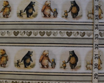 Bear Hugs Stripe by Morris Creative Group for Quilting Treasures.