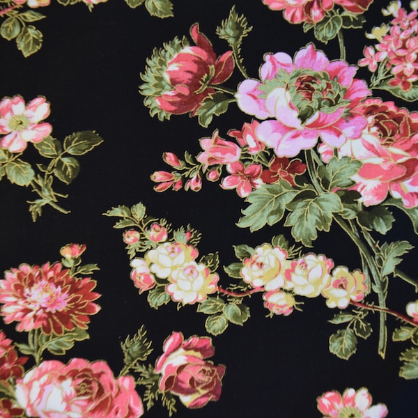 Grandiflora Rose from the Promise Me Collection by Pat Sloan for Benartex, Fabric by the Yard, JoBerry Fabrics.