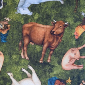 Farm Animals from Sunrise Farms Collection by Dan Morris for Quilting Treasures. Fabric by the Yard #2066
