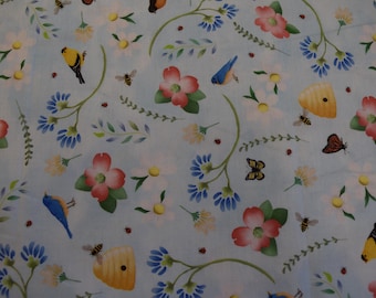 Garden Party Blue by Andi Metz for Benartex. Fabric by the Yard #3170