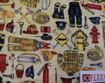 Fire Fighting Equipment from the 5 Alarm Collection by Dan Morris Designs for Quilting Treas.