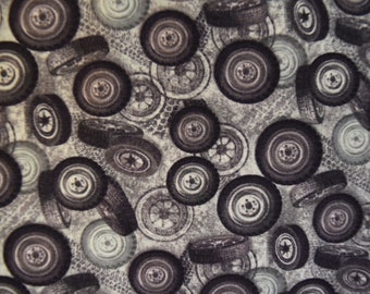 Antique Tires from the Garage Collection by the Gallary by Choice Fabrics, Quilt or Craft Fabric.