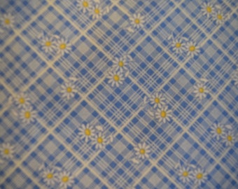 Blue Diagonal Plaid from Aunt Grace Calicos by Judy Rothermal for Marcus Fabrics