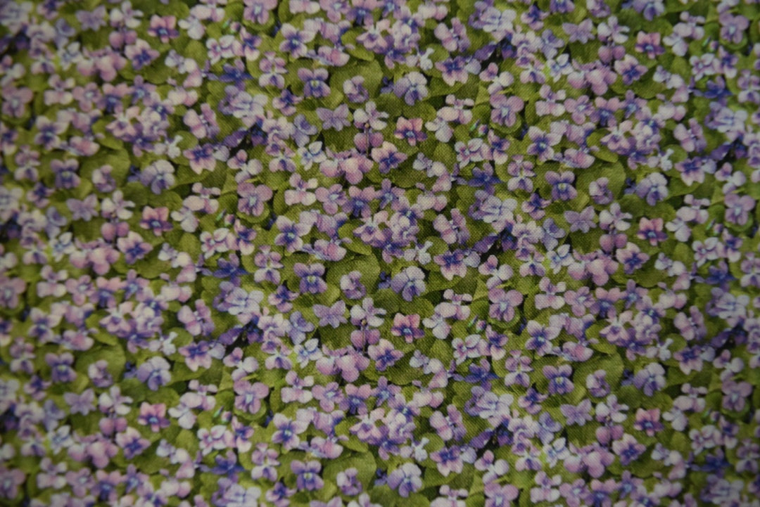 Violets From the Landscape Medley Group by Elizabeth Studio. Fabric by