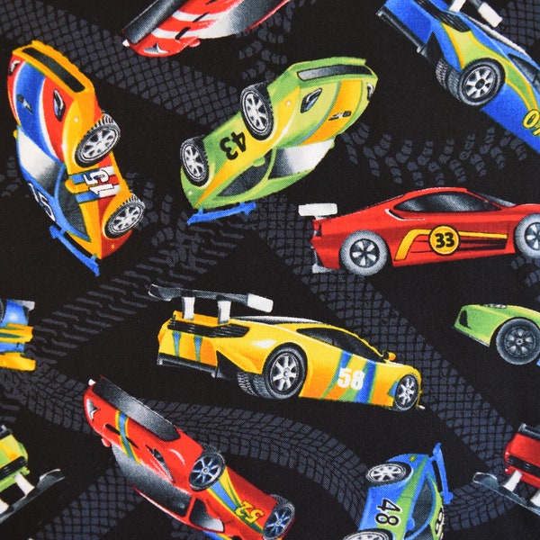 Race Cars from the Car Collection by Timeless Treasures,   Quilt or Craft Fabric,   Fabric by the Yard.