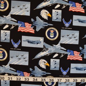 Air Force Military Prints by Sykel Enterprises. Quilt or Craft Fabrics, Fabric by the Yard, JoBerry Fabrics. image 4