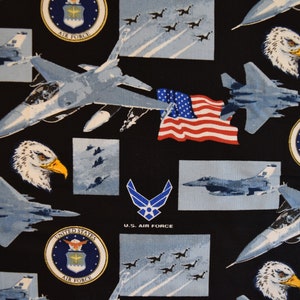 Air Force Military Prints by Sykel Enterprises. Quilt or Craft Fabrics, Fabric by the Yard, JoBerry Fabrics. image 1