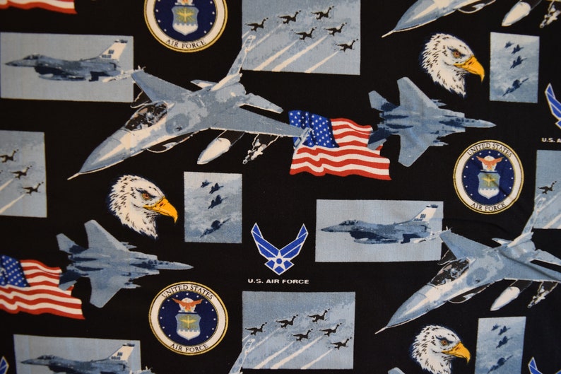 Air Force Military Prints by Sykel Enterprises. Quilt or Craft Fabrics, Fabric by the Yard, JoBerry Fabrics. image 1