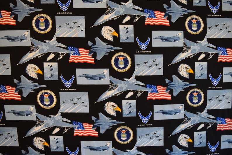 Air Force Military Prints by Sykel Enterprises. Quilt or Craft Fabrics, Fabric by the Yard, JoBerry Fabrics. image 2