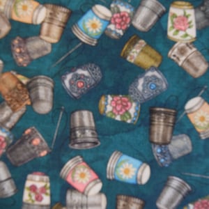 Thimbles from the Just Sew Collection by Dan Morris Designs for Quilting Treasures. Fabric by the Yard #2496