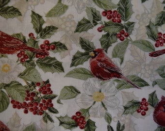 Cardinals from the Holiday Collection by Timeless Treasures. Fabric by the Yard #2065
