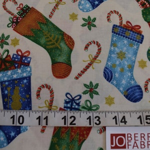 Christmas Stockings from Merry Christmas Metallics by Choice Fabrics, Quilt or Craft Fabric, Fabric by the Yard. image 3