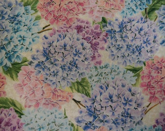 Pastel Hydrangeas from Summer Bliss Collection by Whistler Studios for Windham, Fabric by the Yard,  JoBerry Fabrics.