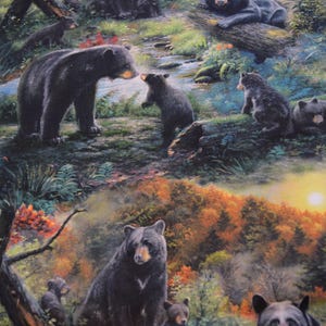 Nature&#39;s Bears by Mark Keathley for QT Fabrics. Fabric by the Yard # 2980