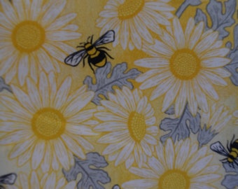 Bees and Daisies from Feed the Bees Queen Bee Collection by Diane Kappa Designs for Michael Miller.