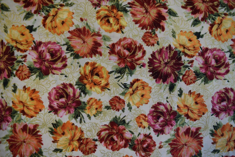 Mixed Flowers From the Fleur Collection by Timeless Treasures. Fabric ...