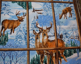 Snowy Christmas Panel by Exclusively Quilters. Panel #1792
