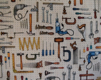 Tools from a Little Handy Collection by Dan Morris for Quilting Treasures.   Quilt or Craft Fabric,   Fabric by the Yard.