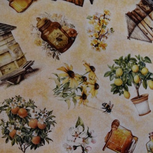 Beehive toss from the Queen Bee Collection by Morris Creative Group for Quilting Treasures. Fabric by the Yard #2799