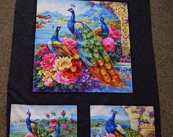 Peacock Panel from the Exotica Collection by Oleg Gavrilov for Elizabeth Studio. Panel #1857