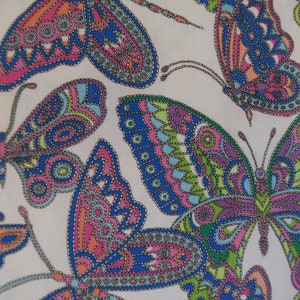 Butterflys from the Blooming Denim Collection by Cherry Quidry of Cherry Blossom Quilts for Benartex. Fabric by the Yard #2402
