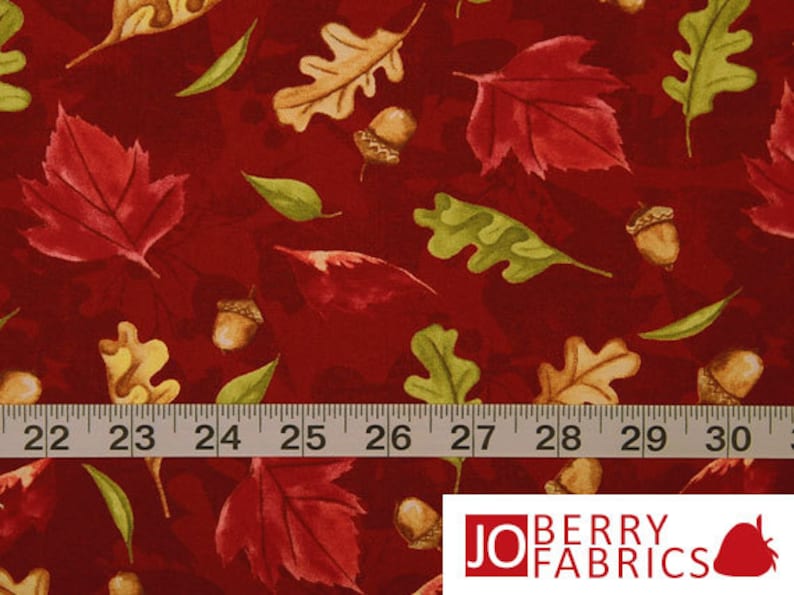 A Colorful Season by Nancy Mink for Wilmington Prints Fall Leaves and Acorn Fabric Fabric by the Yard Quilt or Craft Fabric