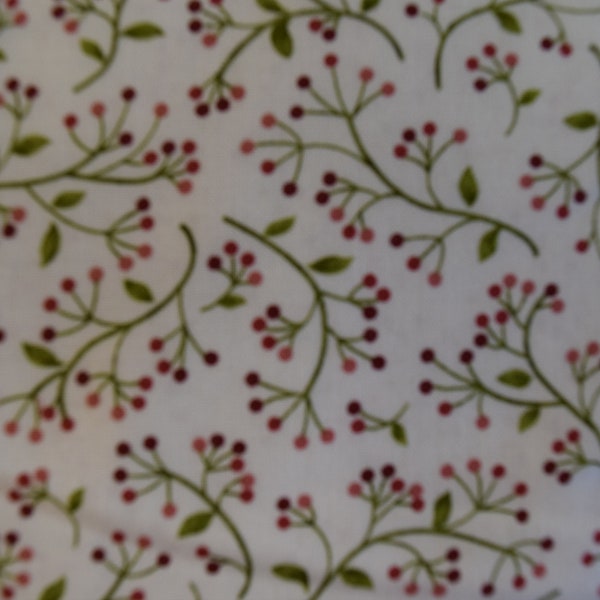 Small Wild Berries from the Wander Lane Collection by Nancy Halvorson for Benartex.   Quilt or Craft Fabric,   Fabric by the Yard.